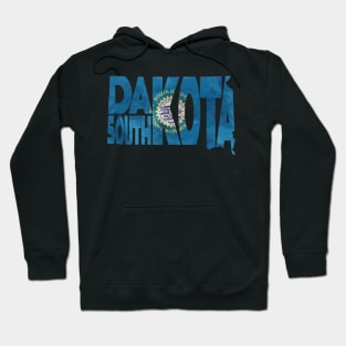 South Dakota Typo Map Hoodie